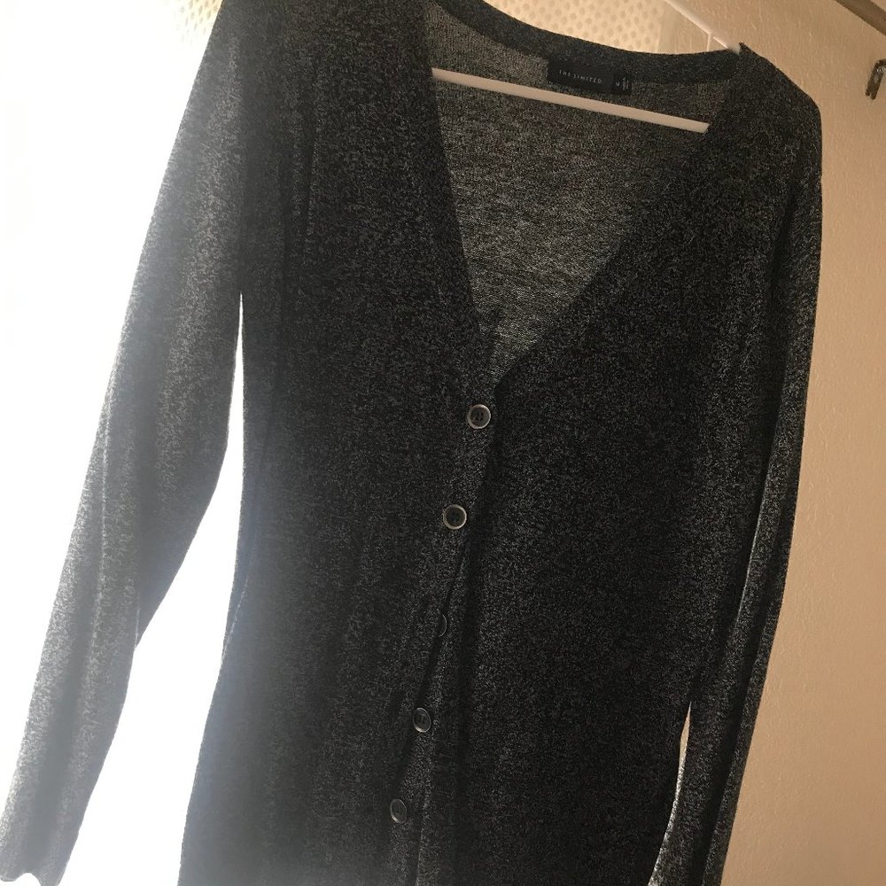 The Limited Open Front Charcoal Cardigan
